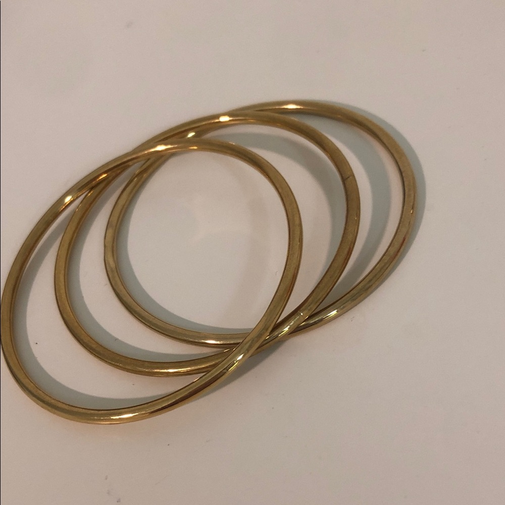 Gold Tone Stackable Bangle Bracelets - Women Jewelry
